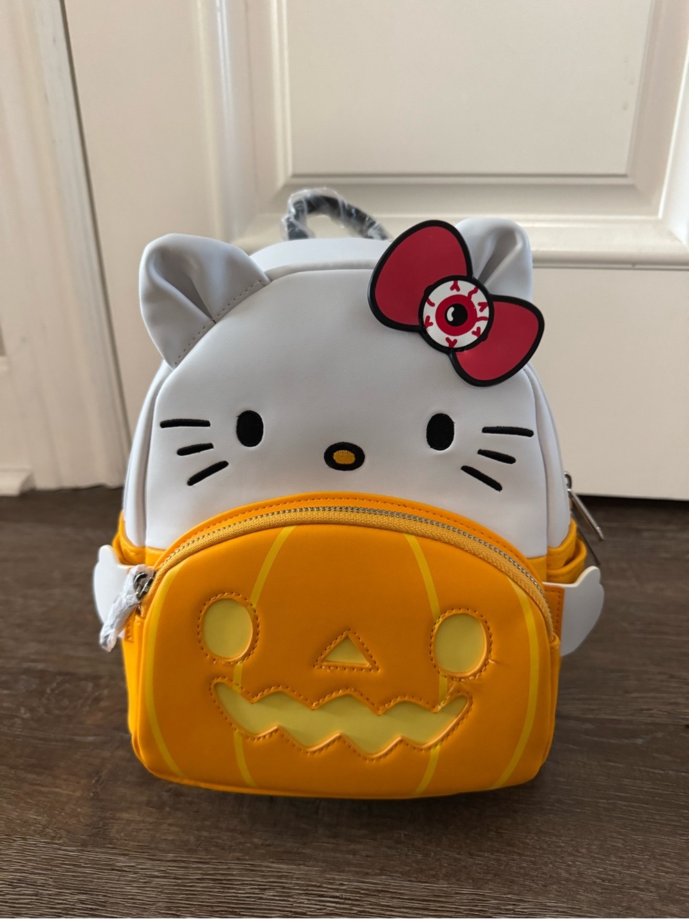 Loungefly White & Yellow Hello Kitty Pumpkin Mini Backpack